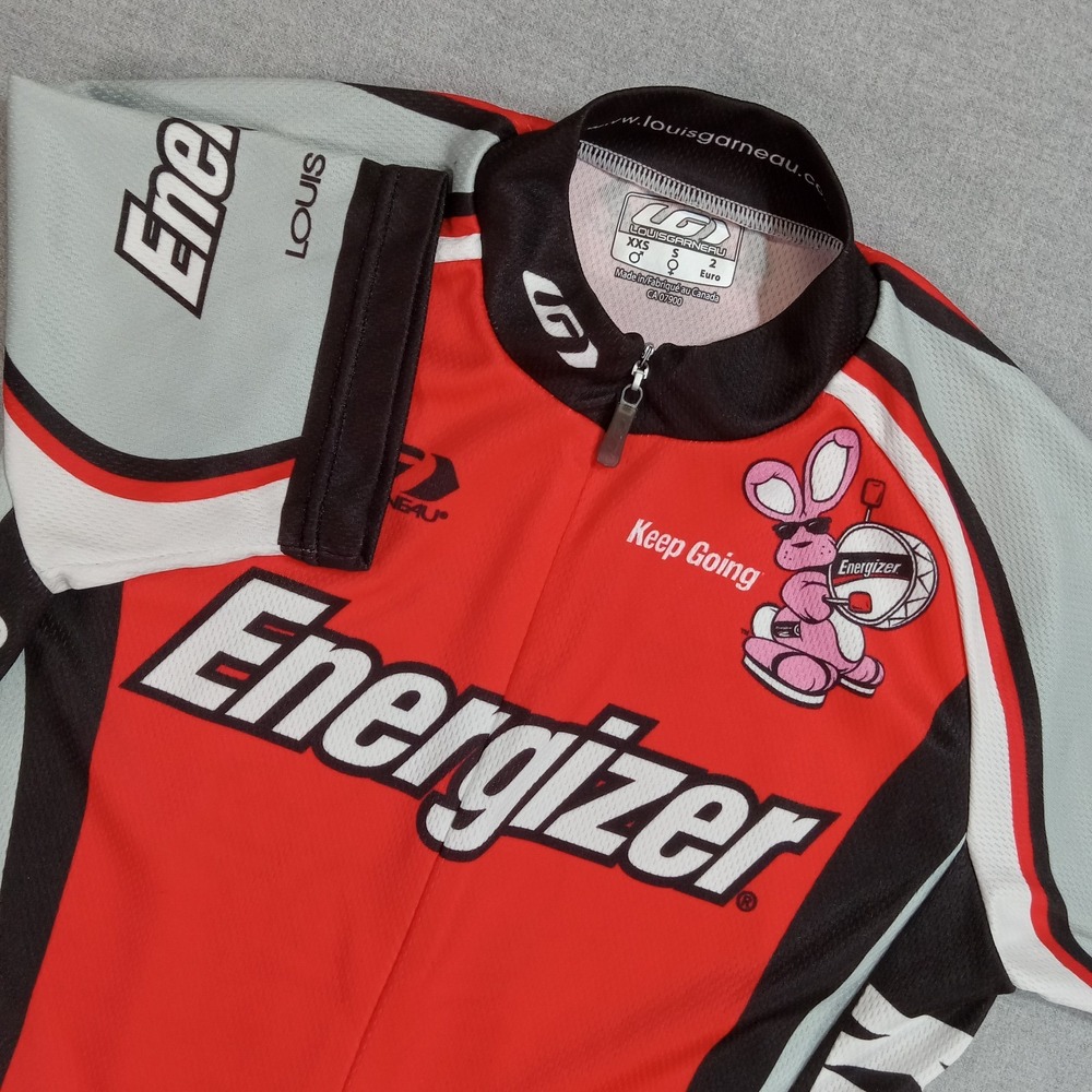 Energizer Bunny Cycling Jersey Women's Size Sm Red Louis Garneau Keep Going Logo